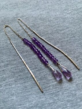 Chan Luu Threader Earrings - Amethyst